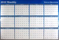 AT-A-GLANCE Visual Organizer Horizontal Erasable Wall Planner, Large Wall, Burgundy and Navy Blue, 2012 (A152)