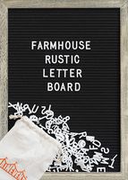 Felt Letter Board with 12x17 Inch Rustic Wood Frame, Script Words, Precut Letters, Picture Hangers, Farmhouse Wall Decor, Shabby Chic Vintage Decor, Black Felt Message Board
