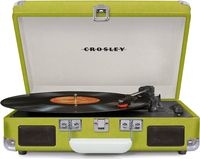 Crosley Cruiser Deluxe Vintage 3-Speed Bluetooth Suitcase Turntable, Green