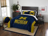 Officially Licensed NCAA Michigan Wolverines Modern Take Full/Queen Comforter and 2 Sham Set