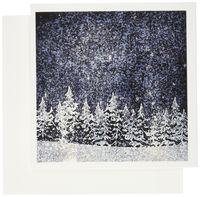 3dRose Snow Covered Trees at Night in Modern Watercolor Art - Greeting Cards, 6 x 6 inches, set of 12 (gc_60366_2)