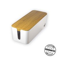 Premium Cable Management Box by Merchant Orange - Baby Proof Wire Covers Lid. Hides Power Strips and Chargers. The Best Large Wood Style White Box. Stylish Home, Office, and Desktop Floor Cover