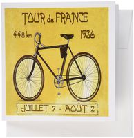 3dRose Image of French poster ad of tour de France bike race - Greeting Cards, 6 x 6 inches, set of 6 (gc_163246_1)