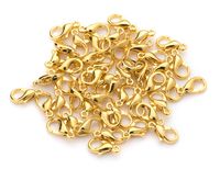 100 Lobster Clasps (12x6) Gold Plated Lobster Claw Clasps Jewelry Making Findings Lead & Nickel Free