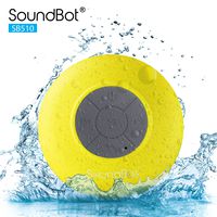 SoundBot SB510 HD Water Resistant Bluetooth 3.0 Shower Speaker, Handsfree Portable Speakerphone with Built-in Mic, 6hrs of playtime, Control Buttons and Dedicated Suction Cup for Showers, Bathroom, Pool, Boat, Car, Beach, & Outdoor Use, Yellow