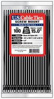 US Cable Ties SMH15B100 15-Inch Screw Mount Ties, UV Black, 100-Pack