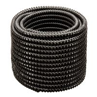 HydroMaxx Flexible Corrugated PVC Non-Split Tubing and Convoluted Wire Loom - UV Stabilized - Rated for Outdoor Use (3/4" dia x 25 ft, Black)