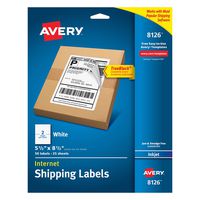 Avery Shipping Address Labels, Inkjet Printers, 50 Labels, Half Sheet Labels, Permanent Adhesive, TrueBlock (8126), 1 Pack, White