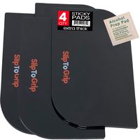 SlipToGrip Premium Cell Pads 4 Pack - Two Universal Cell Pads and Alcohol Pad. Sticky Anti-Slip Gel Pads - Holds Cell Phones, Sunglasses, Coins, Golf Cart, Boating, Speakers - Xtra Black Color