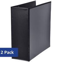 AmazonBasics Heavy-Duty D-Ring Binder - 4 Inch, Black, 2-Pack