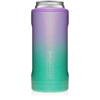 BrüMate Hopsulator Slim Double-walled Stainless Steel Insulated Can Cooler for 12 Oz Slim Cans (Glitter Mermaid)