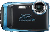 FUJIFILM FinePix XP130 Digital Camera (Sky Blue) w/ 16GB Case and Strap Bundle