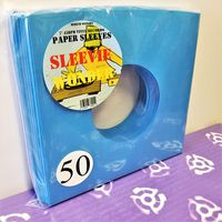 50 Pack of Blue Paper Sleeves for 45s 7" 45rpm ~ Covers Over Any 45 Vinyl Record (+ 1 Free dj Magnet)