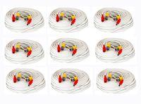 GW Security VD150CAW 9 Pack 150-Feet All-In-One Siamese CCTV Security Camera BNC Video and Power Cable for Surveillance System (White)