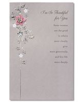 American Greetings Thankful for You Birthday Greeting Card for Her with Rhinestones and Foil