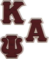 Kappa Alpha Psi Twill Letter Iron-On Patch Set [Crimson Red/Cream - 4" ea.]