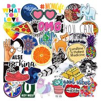 40 PCs Stickers for Water Bottles and Hydro Flask, Cute Cool Waterproof Vinyl Aesthetic Stickers for Laptop MacBook Computer iPhone iPad Skateboard Guitar│for Teens, Girls, Women