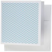 3dRose Blue and White Chic Chevron zigzag - Greeting Cards, set of 12 (gc_155849_2)