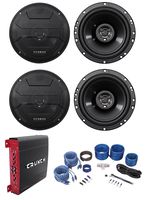 (4) Hifonics ZS653 6.5" 600 Watt Car Stereo Speakers+4-Channel Amplifier+Amp Kit