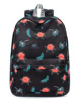 Leaper Floral School Backpack for Girls Travel Bag Bookbags Satchel Bag Black