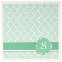 S aqua blue quatrefoil pattern teal turquoise mint - Greeting Cards, 6 x 6 inches, set of 12 (gc_154559_2)
