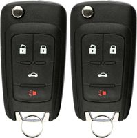 KeylessOption Keyless Entry Remote Control Car Uncut Flip Key Fob Replacement for OHT01060512 (Pack of 2)