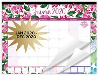 bloom daily planners 2020 Desk/Wall Monthly Calendar Pad (January 2020 - December 2020) - Large 21" x 16" Hanging or Desktop Blotter - Watercolor