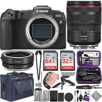 Canon EOS RP Mirrorless Digital Camera and Canon RF 24-105mm Lens + Canon EF-EOS R Mount Adapter with Altura Photo Complete Accessory and Travel Bundle