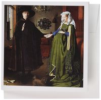 3dRose Portrait of Giovanni Arnolfini and His Wife by Jan Van Eyck - Greeting Cards, 6 x 6 inches, set of 6 (gc_127150_1)