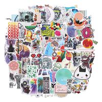 DIFENLUN Vinyl Sticker Decal Set 100 Pcs, Great for Teen Girls, Water Bottles, Luggage, Skateboards, Guitars - Waterproof & Easily Removeable