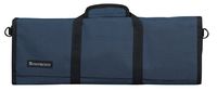 Messermeister 12-Pocket Heavy Duty Nylon Padded Knife Roll, Luggage Grade and Water Resistant, Black and Blue Woven