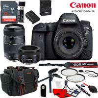 Canon EOS 6D Mark II with 50mm f/1.8 STM Prime & Tamron 70-300mm f/4-5.6 Di LD (20 Piece Bundle)