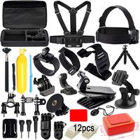 Action Camera Accessories Kit for GoPro Hero 7 6 5 4 3+ Session Accessory Bundle Set for Action Camera SJ4000 SJ5000 SJ6000 Xiaomi Yi Handle+Head Strap+Chest Strap+Carrying Case for Christmas
