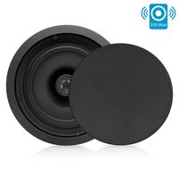 Pyle PDIC81RDBK, 8'' Ceiling Wall Mount Speakers - Pair of 2-Way Midbass Woofer Speaker 1/2'' Polymer Dome Tweeter Flush Design w/ 50Hz - 20kHz Frequency Response & 250 Watts Peak Easy Installation