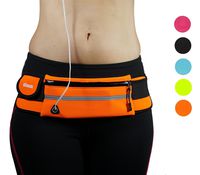 dimok Running Belt Waist Pack - Water Resistant Runners Belt Fanny Pack for Hiking Fitness - Adjustable Running Pouch for All Kinds of Phones iPhone Android Windows