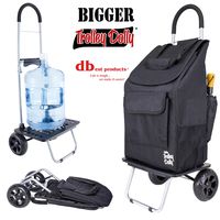 dbest products Bigger Trolley Dolly, Black Shopping Grocery Foldable Cart