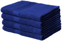 AmazonBasics Fade-Resistant Cotton Bath Towel - Pack of 4, Navy Blue