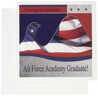 3dRose Congratulations Air Force Academy Graduate, Flag Eagle - Greeting Cards, 6 x 6 inches, set of 6 (gc_40423_1)