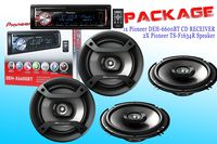 Package ! Pioneer DEH-X6600BT CD-Receiver + Two Sets Pioneer TS-F1634R Car Speakers - 4 Speakers