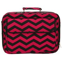 World Traveler 17 Inch Laptop Computer Case, Fuchsia Black Chevron, One Size