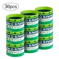 CCINEE St. Patrick's Day Rubber Wristbands Green Shamrock Silicone Cut Out Bracelets Pack for Irish Party Favors and Decoration 36 Pieces/4 Styles