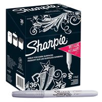 Sharpie Metallic Permanent Markers, Fine Point, Metallic Silver, 36 Count