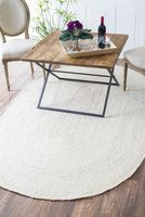 nuLOOM Rigo Hand Woven Jute Rug, 3' x 5' Oval, Off-white