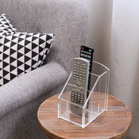 Tabletop 3-Slot Clear Acrylic Remote Control Organizer/Media Accessory Storage