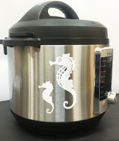 Cute Seahorse Family - White Vinyl Decal For Instant Pot