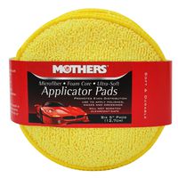 Mothers 156801 Yellow Microfiber Ultra Soft Applicator Pad (Six 5 Inch Pads)