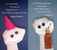 Quiplip Sock Em's Birthday + Thank 6) Greeting Cards