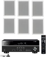 Yamaha 5.1-Channel Wireless Bluetooth 4K A/V Home Theater Receiver + Yamaha High-Performance Natural Sound 3-way in-wall front/center speaker system (Set of 6)