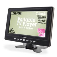 7 Inch Portable Small Digital ATSC TFT HD Screen Freeview LED TV for Car, Caravan,Camping,Outdoor or Kitchen.Built-in Battery Television/Monitor with FM, Multimedia Player Support USB Card LEADSTAR
