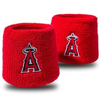 Franklin Sports Los Angeles Angels MLB Baseball Wristbands - MLB Team Logo Sweatbands - Great for Costumes + Uniforms - Pair